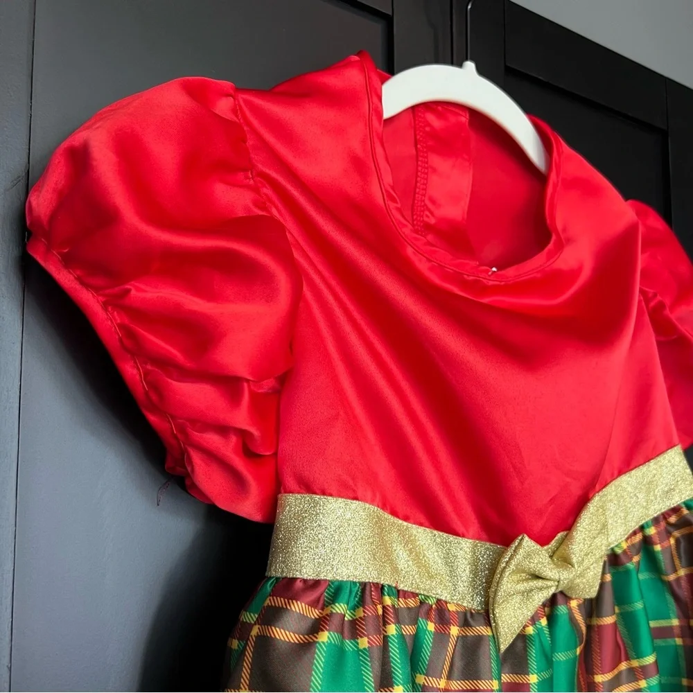 FRISCO Christmas Dog Dress XL Red Green Plaid Gold Bow Holiday NWT 25 - 45 lbs